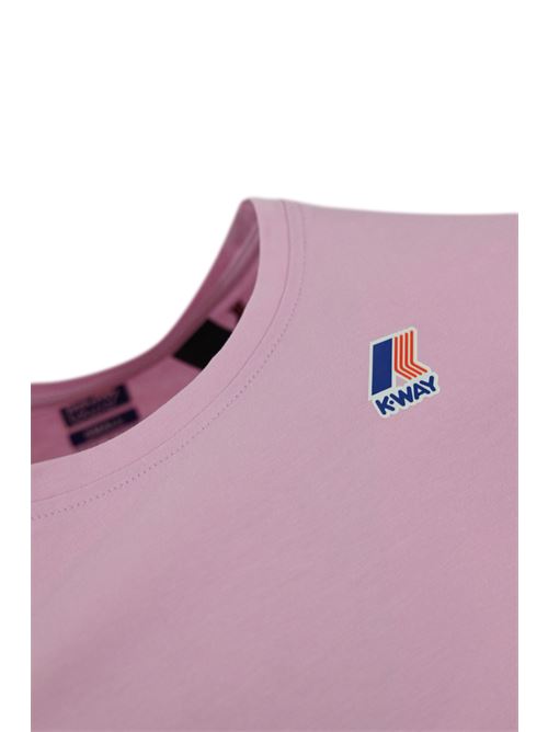 T-shirt in cotone con logo Pink K-WAY | K 007JE0V18